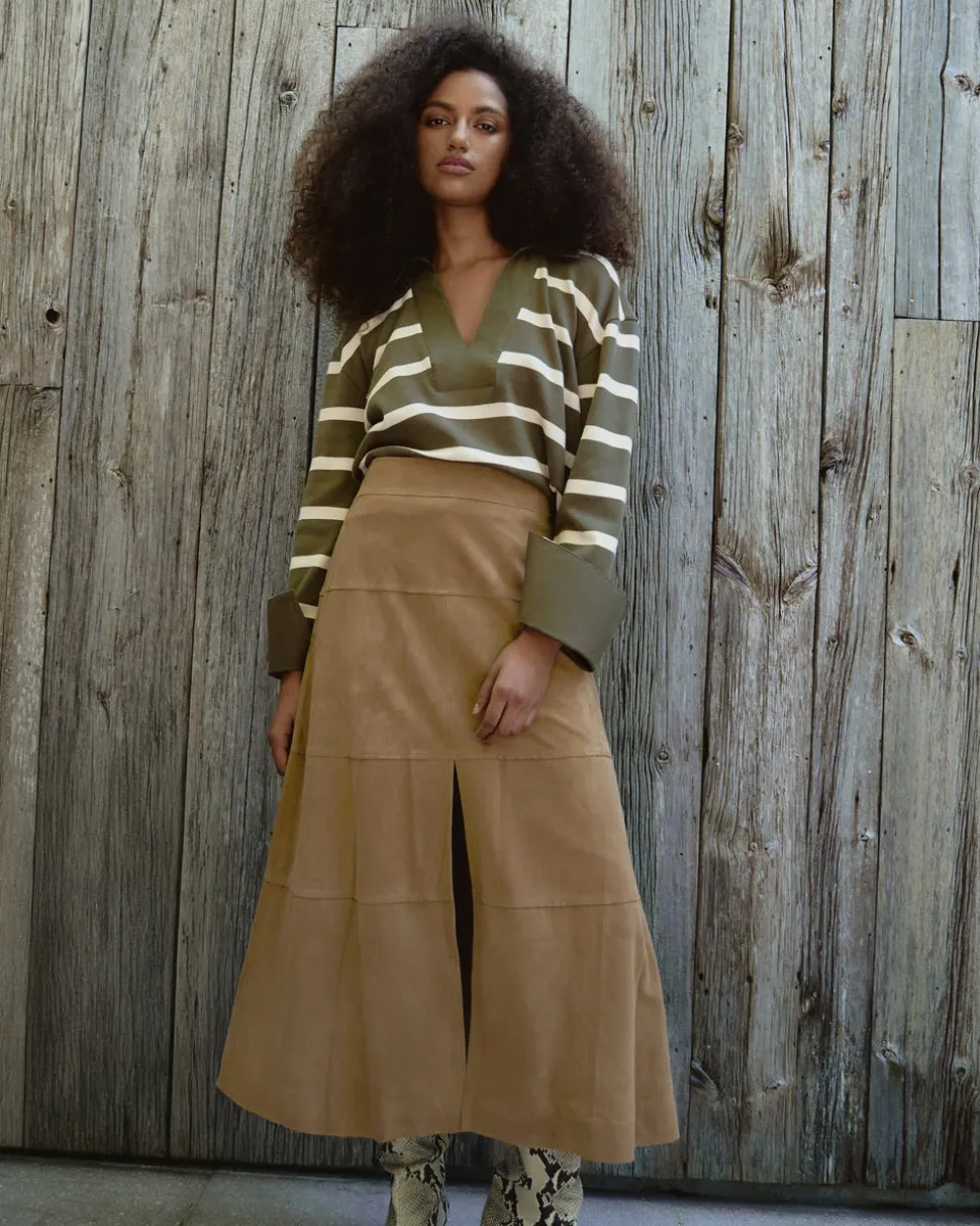 Suede Hudson Skirt in Camel