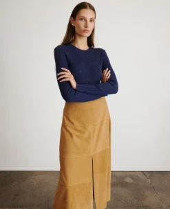 Suede Hudson Skirt in Camel