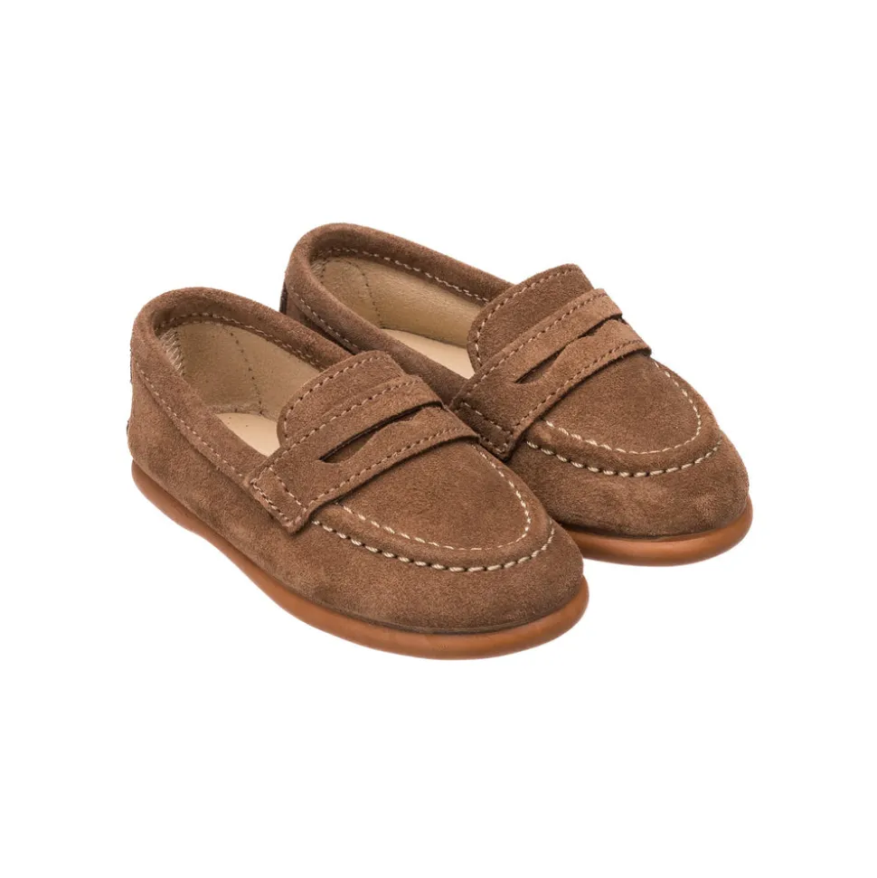 Suede Penny Loafer Toffee Brown