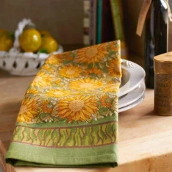 Sunflower Tea Towels Yellow & Green, Set of 3