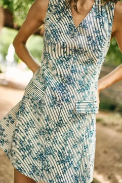 Suni Dress in Cornflower Toile