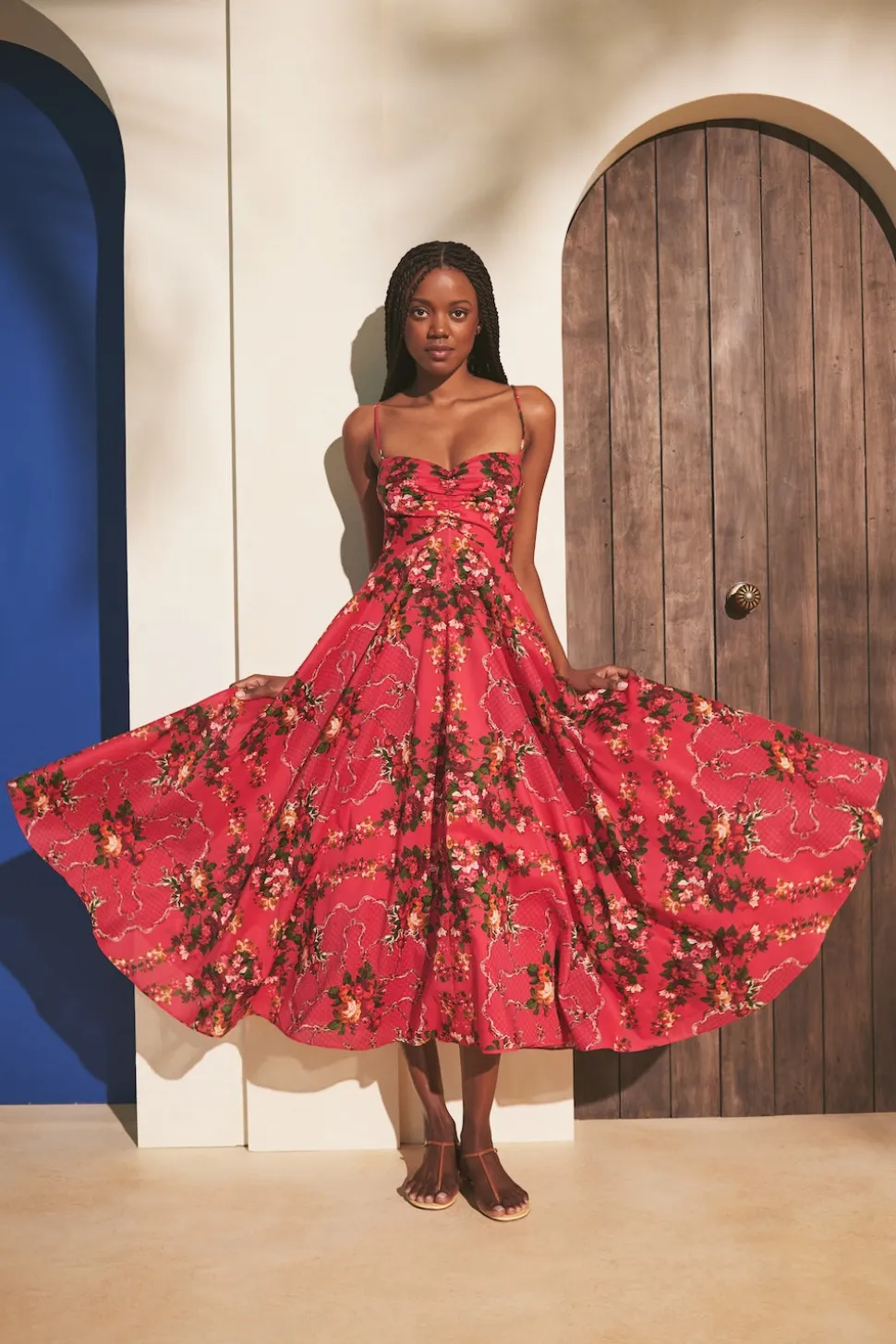 Sunray Dress in Gemma Scarf Pink