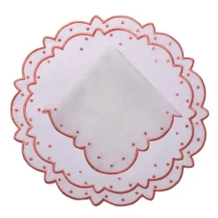 Suzette Linen Placemat and Napkin, Set of 12 in Pink