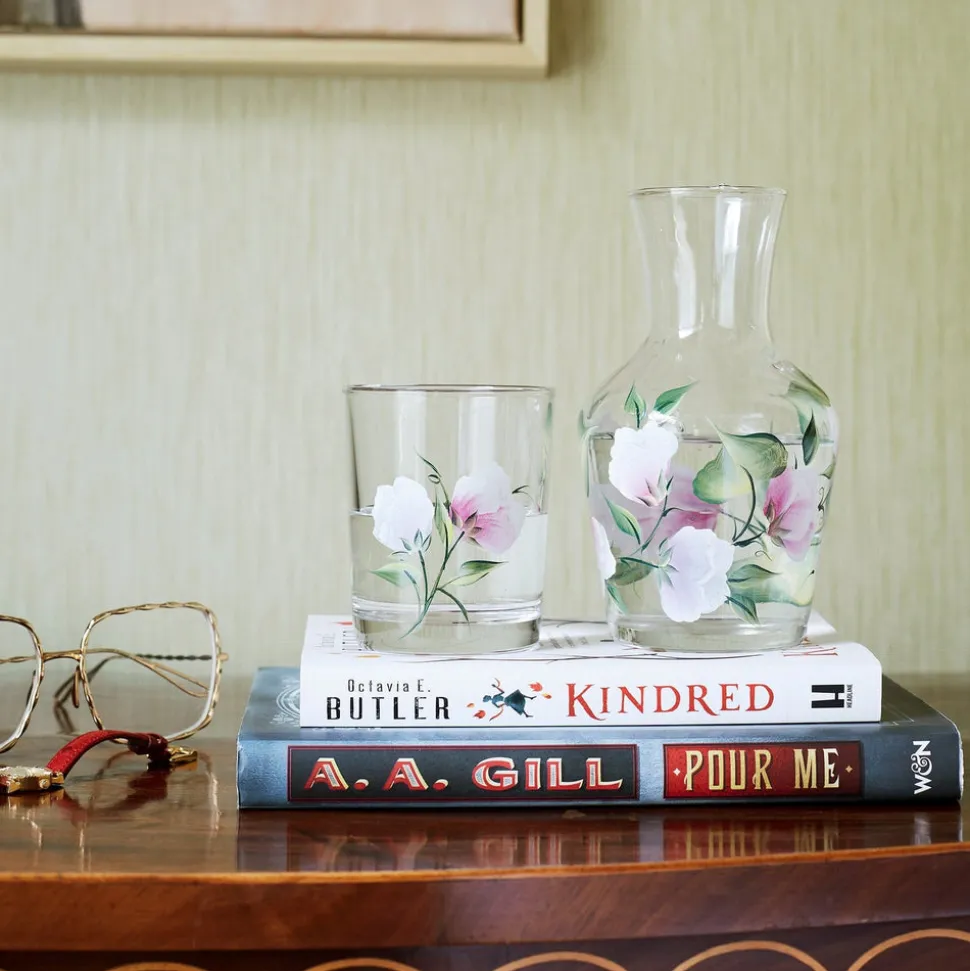 Sweet Pea Carafe And Tumbler