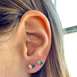 Sweetheart Studs in Diamond