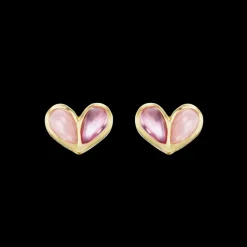 Sweetheart Studs in Pink Sapphire and Opal