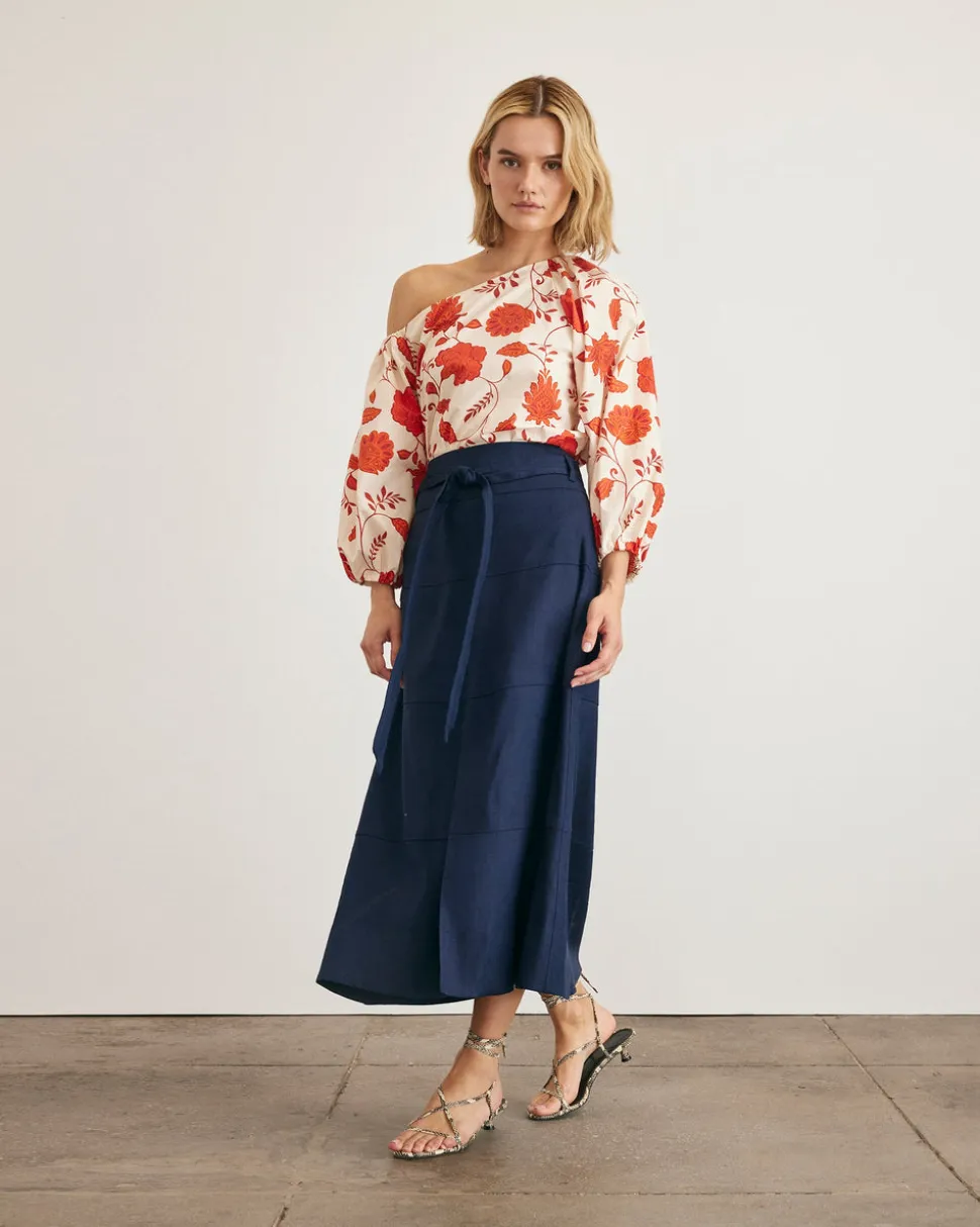 Tabitha Top in Cream & Tomato