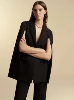 Tailored Basque Cape in Black