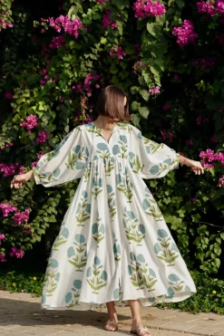 Taj Maxi Dress in Blue Flower