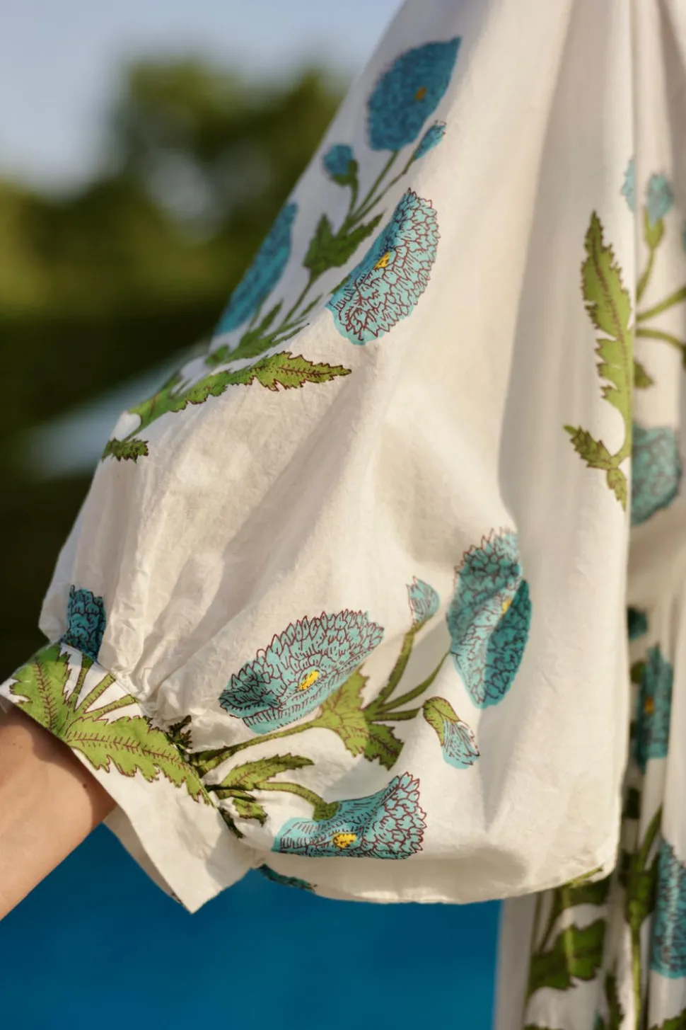 Taj Maxi Dress in Blue Flower