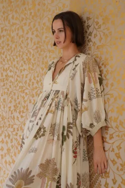 Taj Maxi Dress in Palm Natural