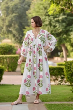 Taj Maxi Dress in Pink Flower