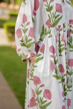 Taj Maxi Dress in Pink Flower