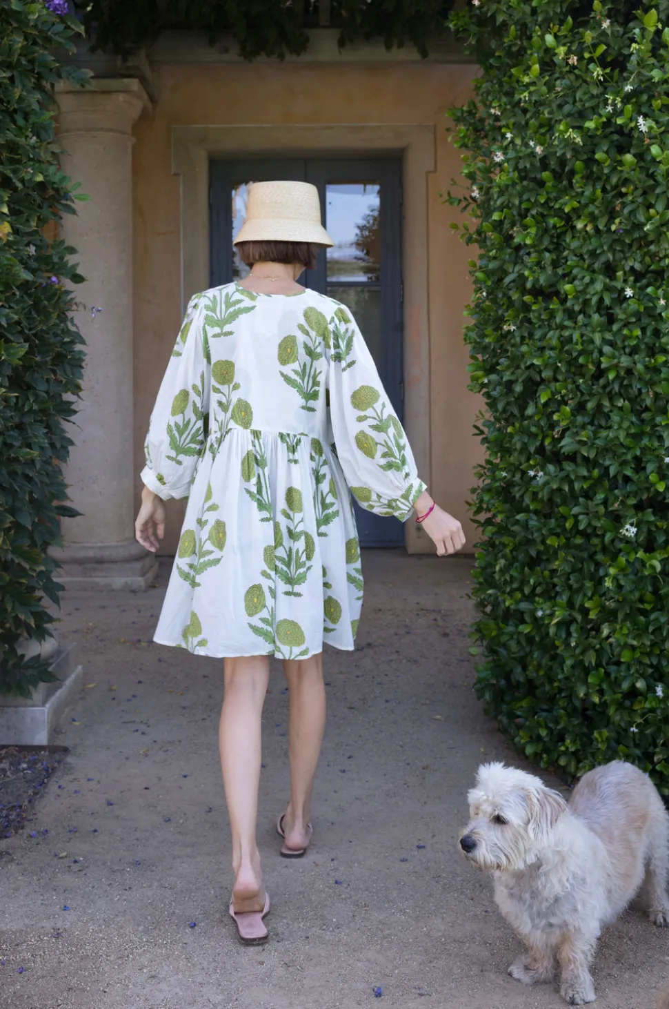 Taj Mini Dress Green Flower