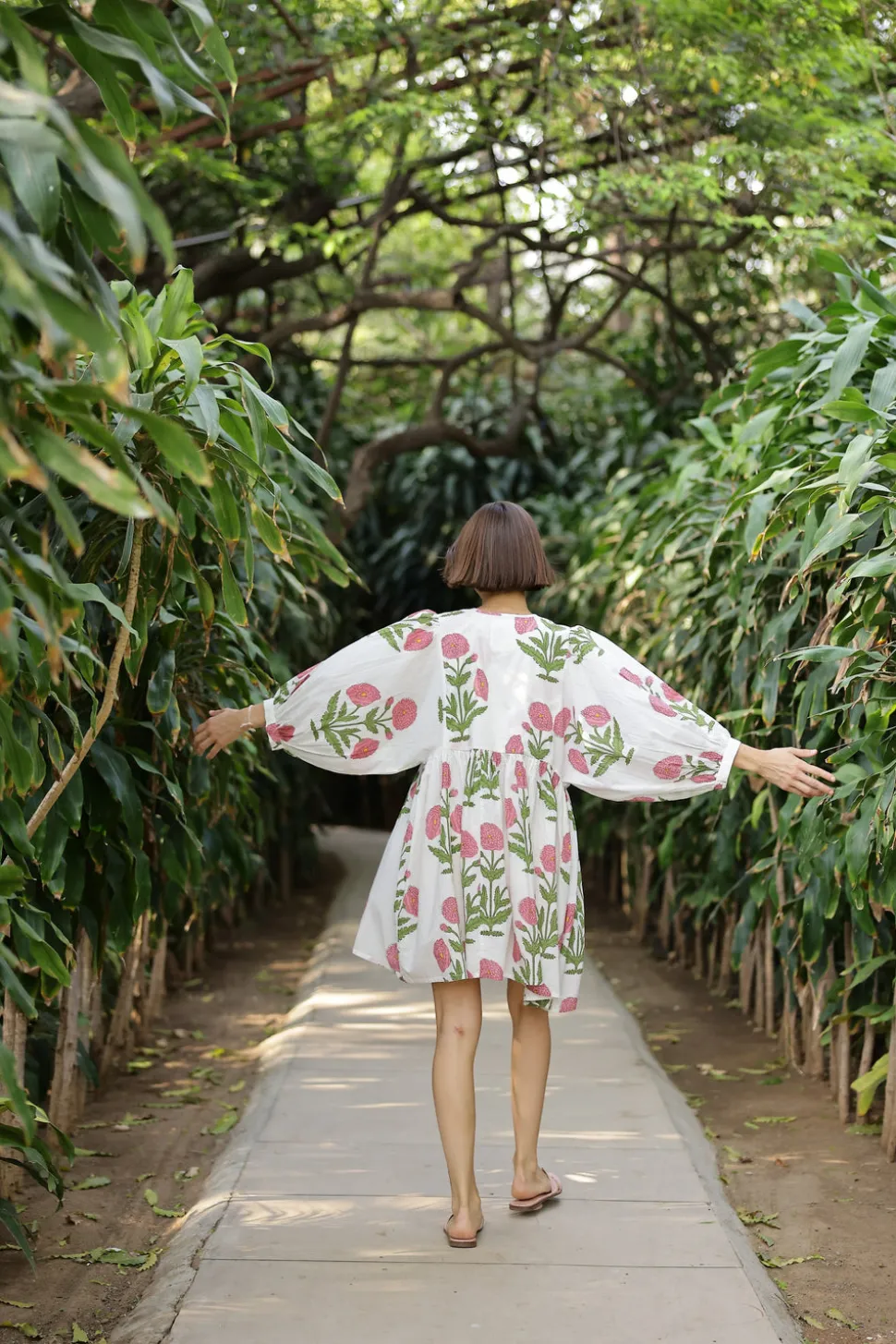 Taj Mini Dress in Pink Flower