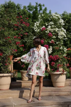 Taj Mini Dress in Pink Flower
