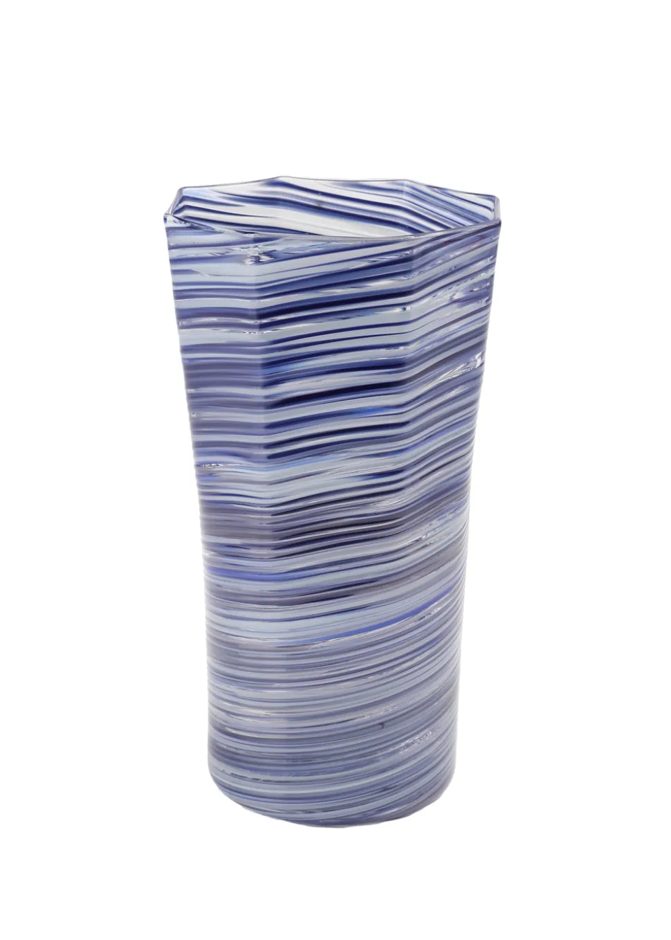 Tall Hand Blown Tumbler in Indigo Mix, Set of 6
