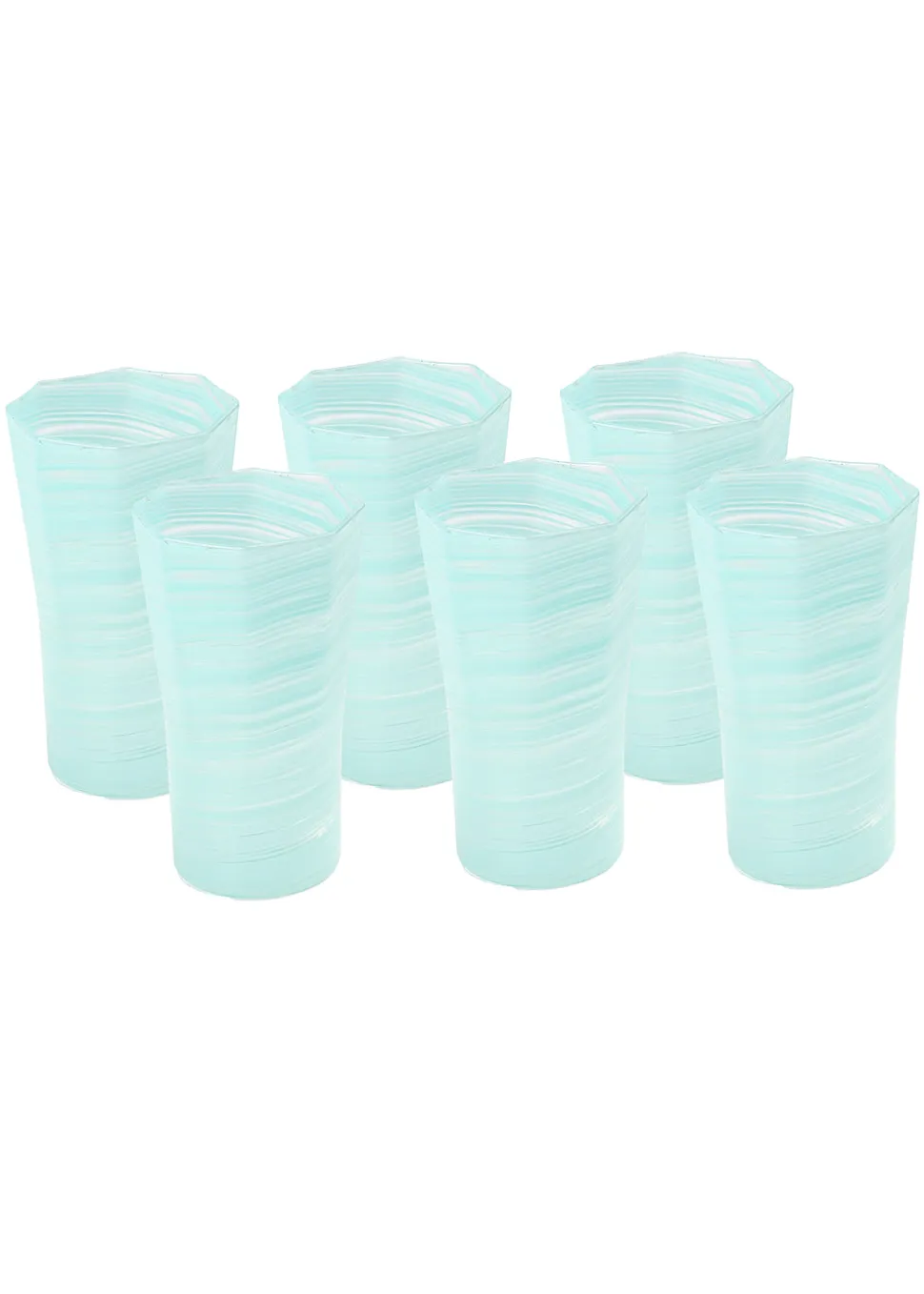 Tall Hand Blown Tumbler in Celadon, Set of 6