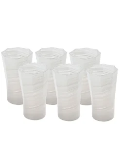 Tall Hand Blown Tumbler in Grey, Set of 6