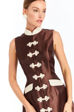 Tamara Mini Dress in Brown Chestnut