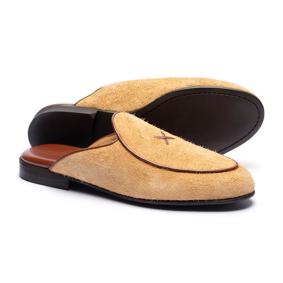 Tan Textured Suede Milano Mule