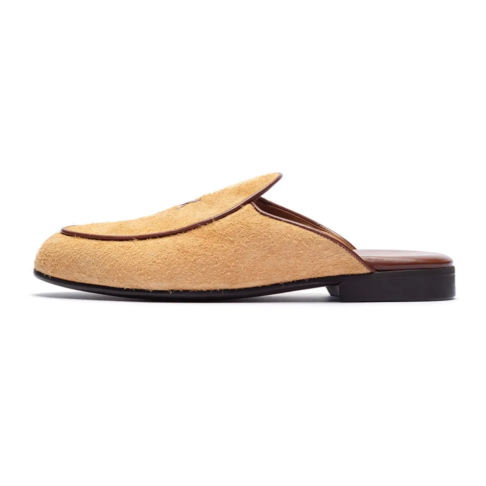Tan Textured Suede Milano Mule