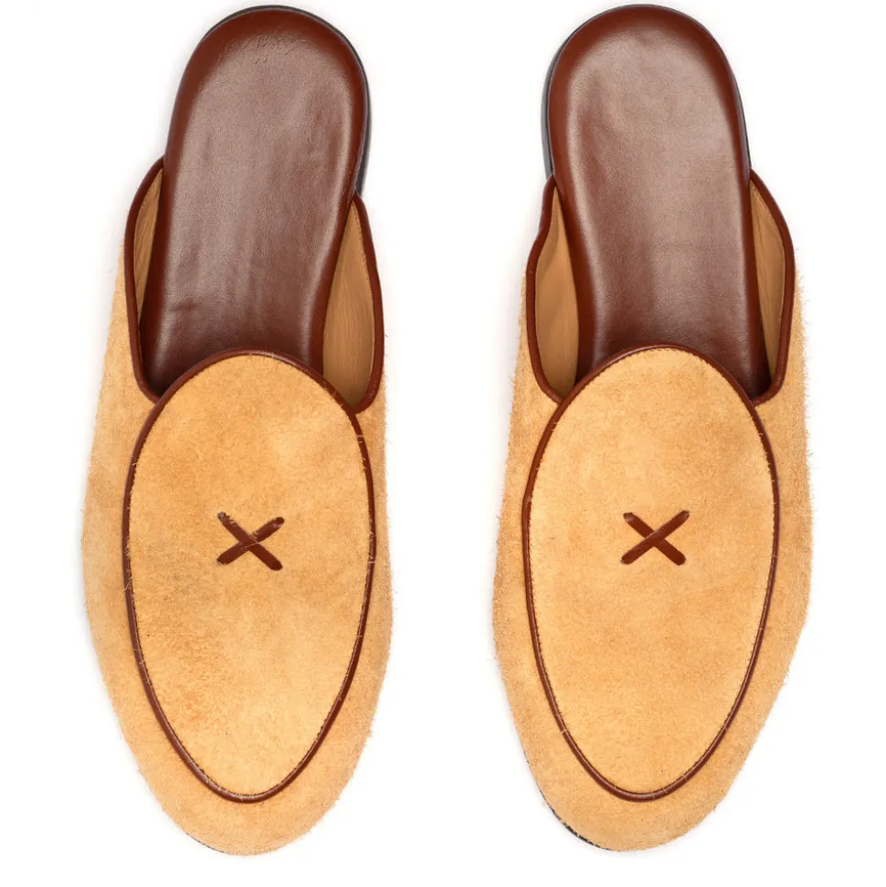 Tan Textured Suede Milano Mule