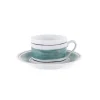 Tangerine Tea Cup With Plate