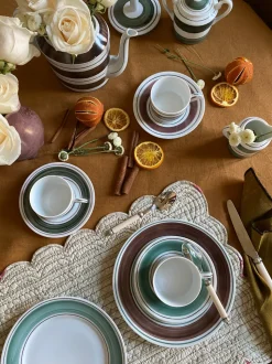 Tangerine Tea Cup With Plate