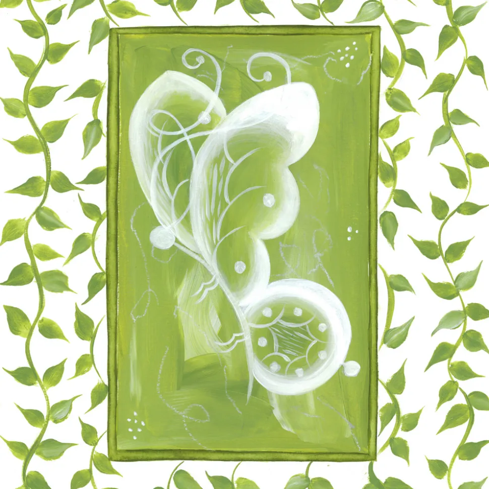 Tennis House Butterfly En Vert Art Print