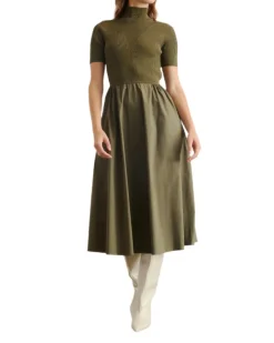 Teresa Knit Dress in Fern