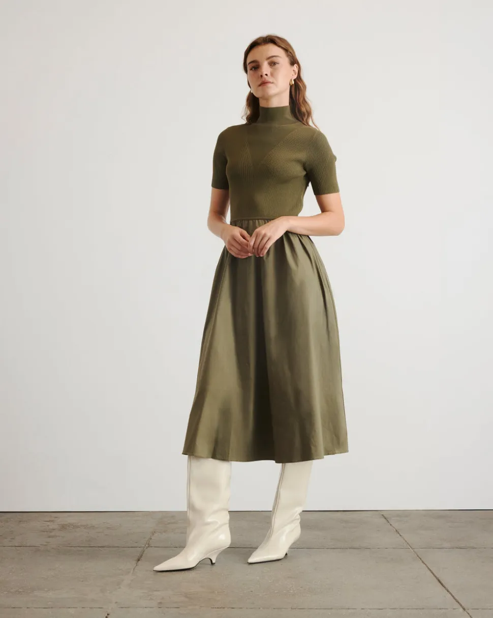 Teresa Knit Dress in Fern