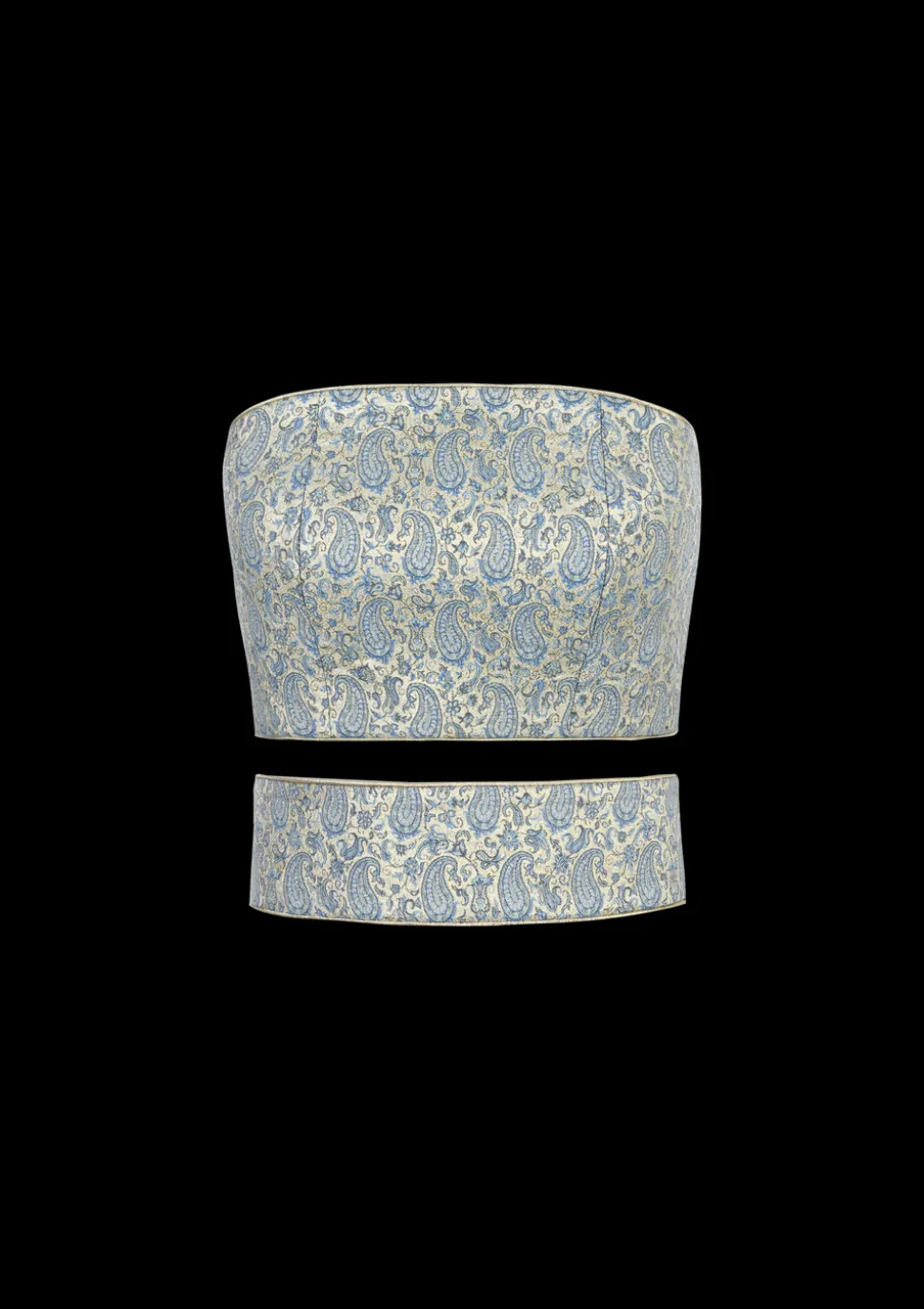 Termeh Jahan Top in Blue & Silver Paisley