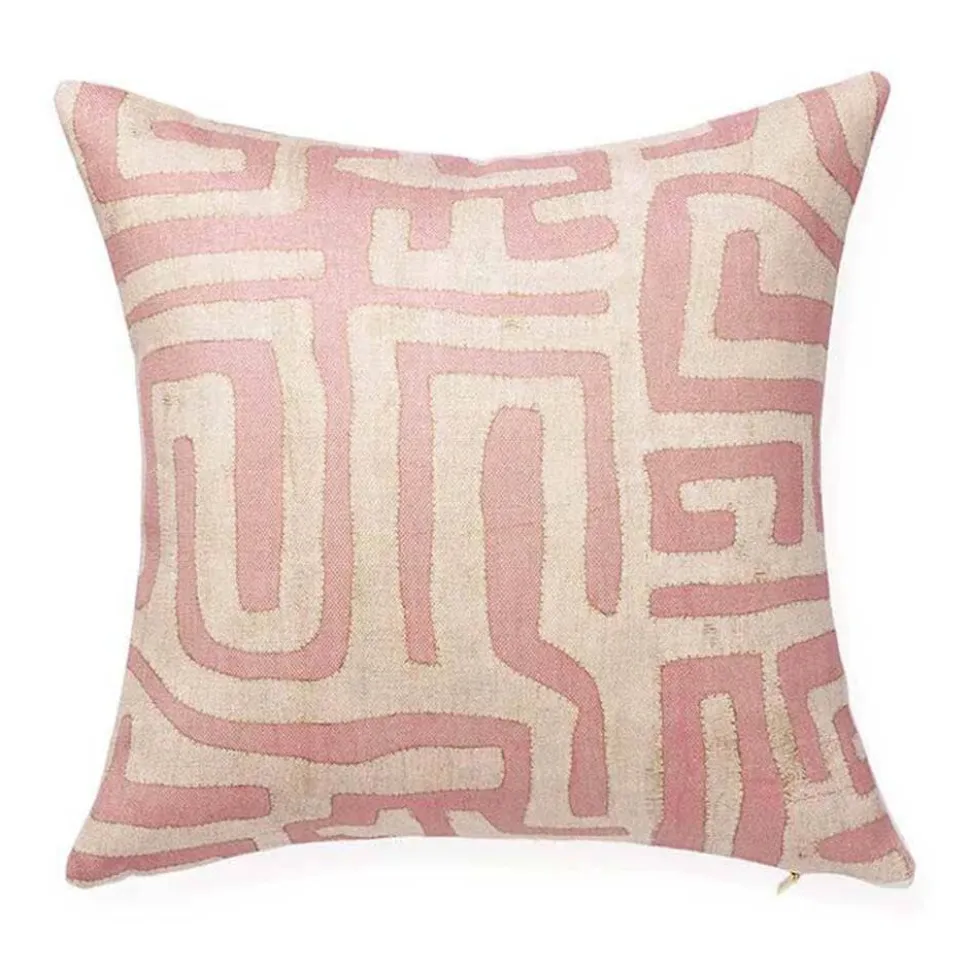 Terracotta Classic Kuba Cloth Pillow