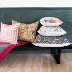 Terracotta Classic Kuba Cloth Pillow