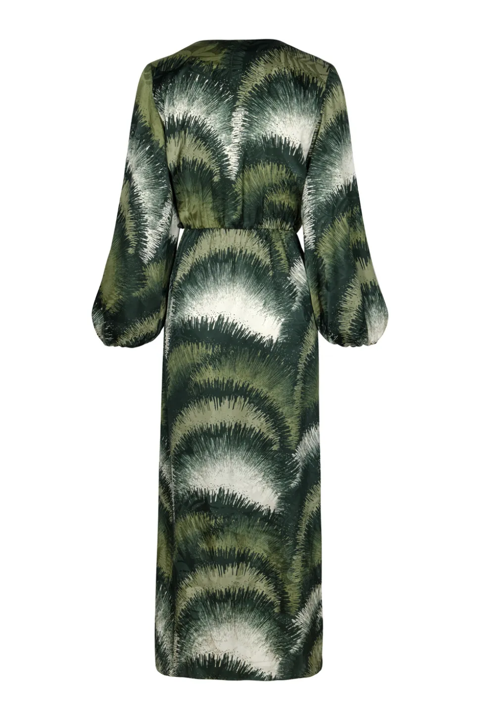 Tertulia Silk Jacquard Maxi Dress in Green Brushed
