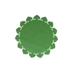 Tessuti Cornflower Round Placemats with White Stitching, Set of 4