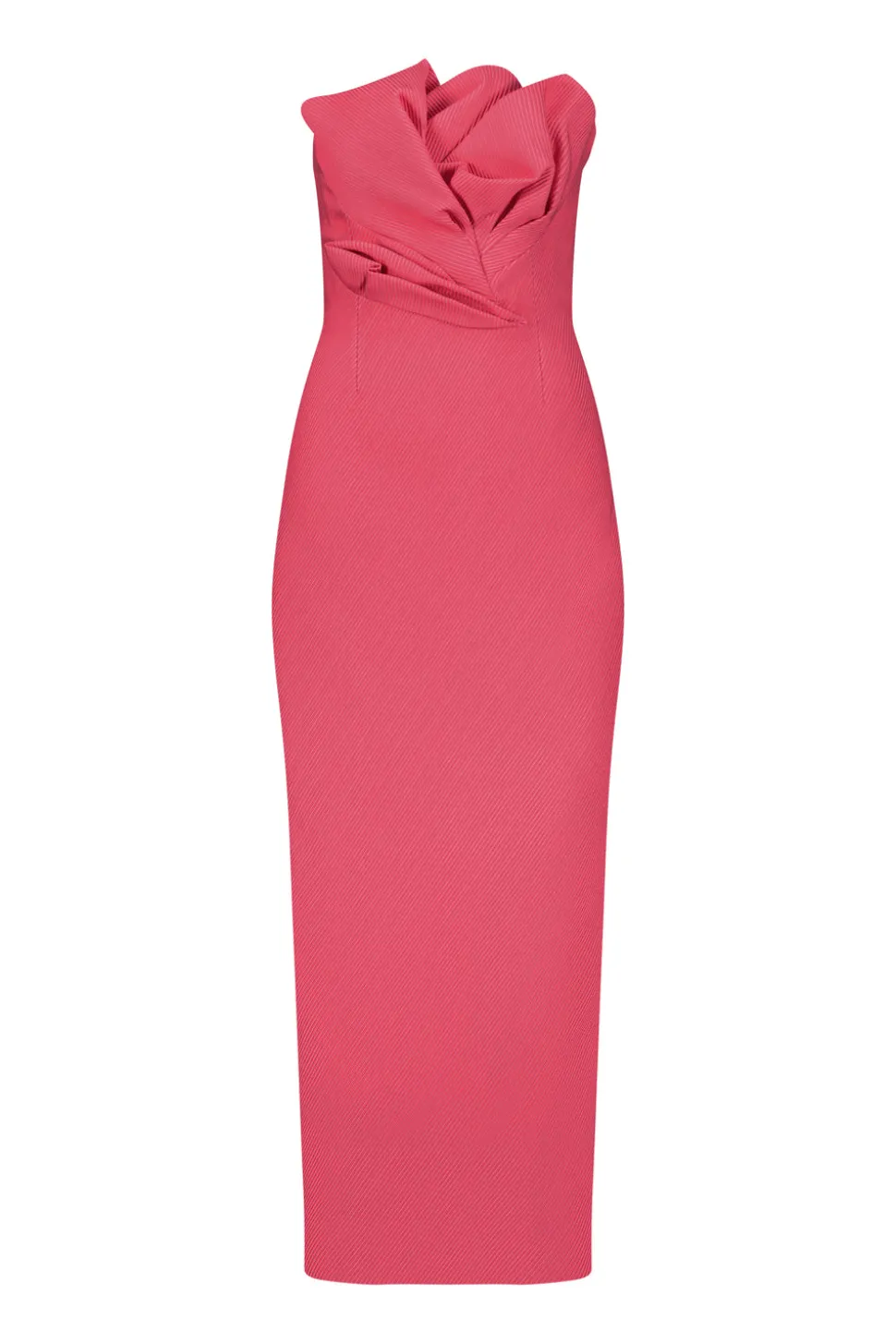 Textured Satin Draped Tulip Sheath in Berry