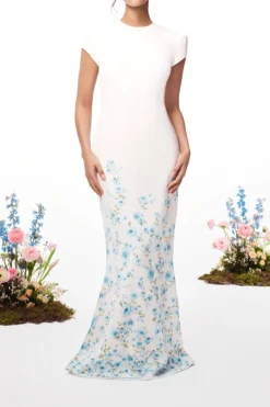 The Adrienne Gown in Blue & White