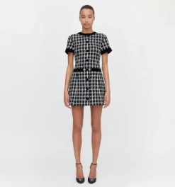 The Allegra Dress in Black and White Tweed