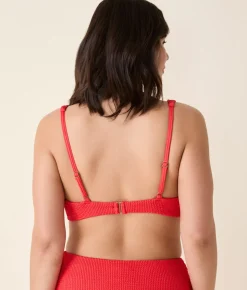 The Amor Bikini Top Seersucker in Firecracker