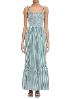 The Anjuli Nap Dress in Green Stripe