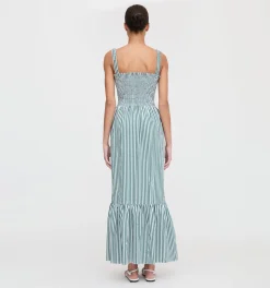 The Anjuli Nap Dress in Green Stripe