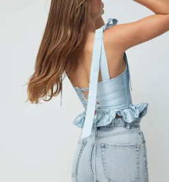 The Antoinette Corset In Powder Blue