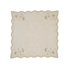 The Astral Linen Napkin in Natural Linen and Gold Embroidery
