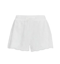 The Audrey Shorts in White Trellis Broderie