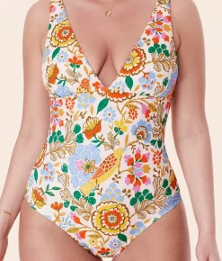 The Augustine One Piece in Bird Floral
