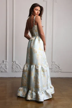 The Avery Dress in Ballad Blue Baroque Floral
