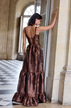 The Avery Dress in Cocoa Baroque Floral