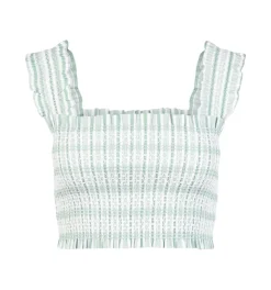 The Azalea Nap Top in Apple Green Stripe